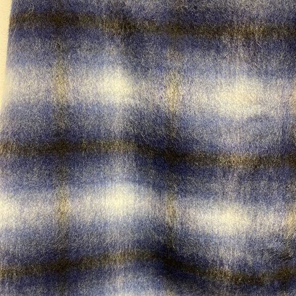 Catherine Malandrino Skirt Blue Wool Blend Brushed Plaid Tartan Size - 8 - Picture 5 of 14